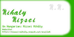 mihaly mizsei business card